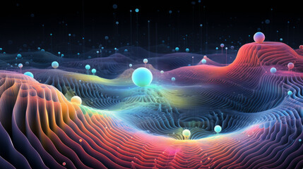 A Journey Through Algorithmic Realms with an interactive generative artwork that takes viewers on a mesmerizing journey through algorithmic realms