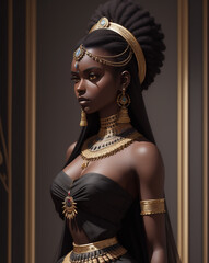 Beautiful young stylish african woman. Very beautiful african girl illustration. Beautiful black woman.