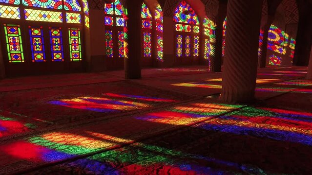 Prayer Hall Of Nasir Ol Molk Pink Mosque Shiraz Iran