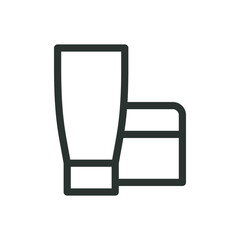 Face cream isolated icon, cosmetics for face and body care vector icon with editable stroke