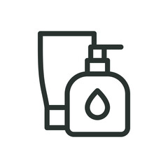 Hygiene products isolated icon, body and skin care cosmetics vector icon with editable stroke