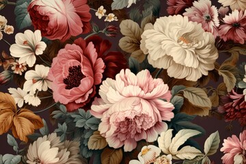 Obraz na płótnie Canvas Beautiful fantasy vintage wallpaper botanical flower background