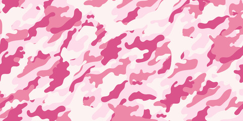 Pink camouflage military pattern. Vector camouflage pattern for trendy clothing design.