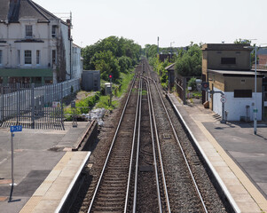 Fototapeta na wymiar railway tracks in Bexhill on Sea