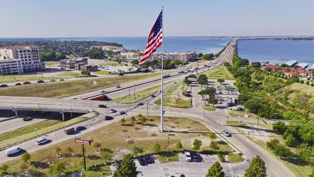 American flag in Rockwall, Texas.