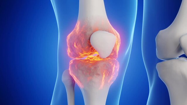 Animation of a man's knee 