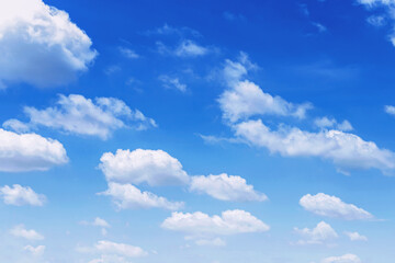 Fototapeta na wymiar Blue sky with clouds Many beautiful white