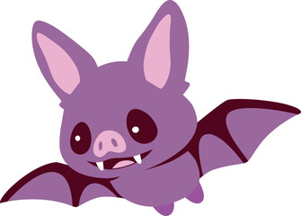 Halloween bat cartoon. Bat clipart vector illustration