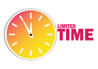 Limited time gradient color label, vector illustration