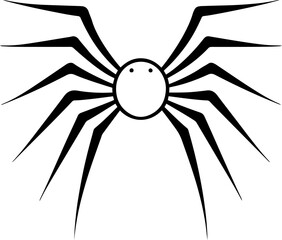 Spider icon. Black and white Spider logo vector illustration