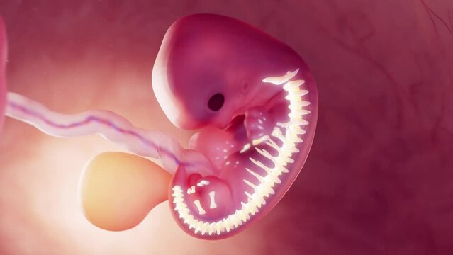 Animation of an embryo's bones at 7 weeks gestation