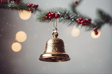 christmas bells with ribbon