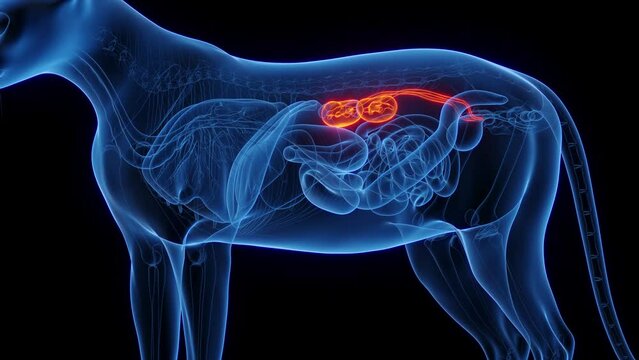 Animation of a cat's kidneys