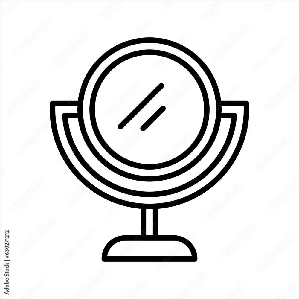 Poster mirror line icon in flat design with element for web site design and mobile apps. vector illustratio