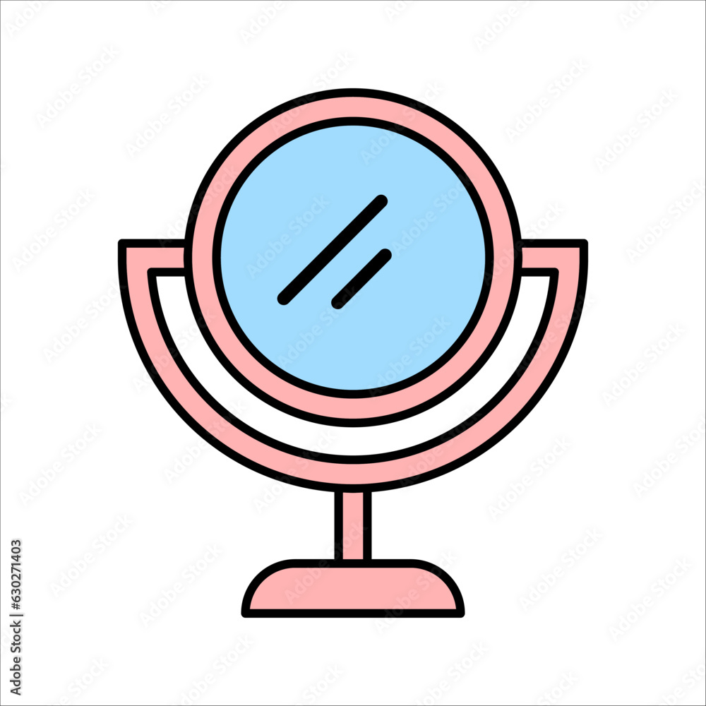 Poster mirror line icon in flat design with element for web site design and mobile apps. vector illustratio