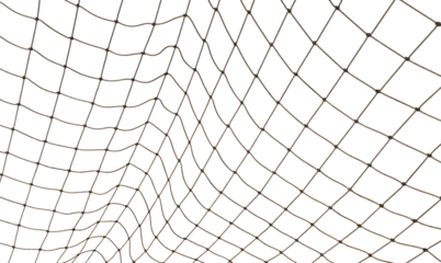 Football or tennis net. Rope mesh on a white background close-up