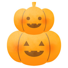 積み重なるハロウィンのオレンジかぼちゃ