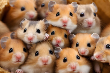 A lots of cute Hamsters, generative AI