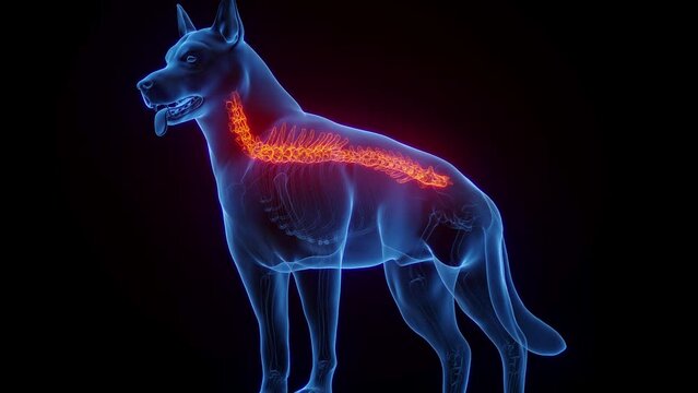 Animation of a dog's spine