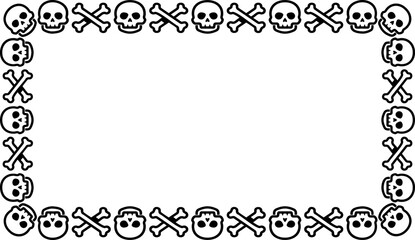 Skull frame rectangle Halloween