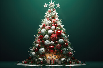 Christmas and New Year Background, Render style, Holiday, Concept background for greeting card.