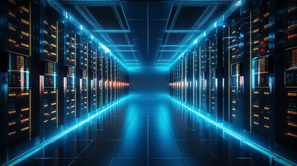 Fototapeta premium Server room of a big Tech Company 