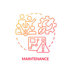 Red gradient maintenance icon concept, isolated vector, sustainable office thin line illustration.