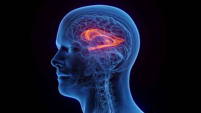 Animation of a man's lateral ventricle
