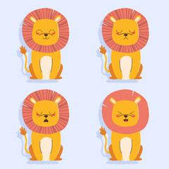 vector emojis of lion