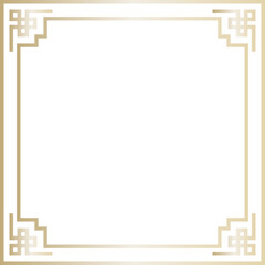 Chinese style golden frame element for traditional festival design concept.