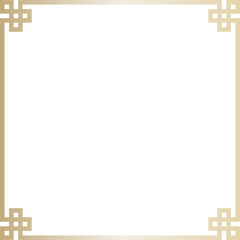 Chinese style golden frame element for traditional festival design concept.