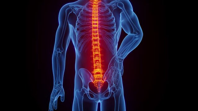Animation of a man experiencing back pain