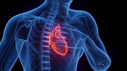 Animation of a man having Animation of a heart attack