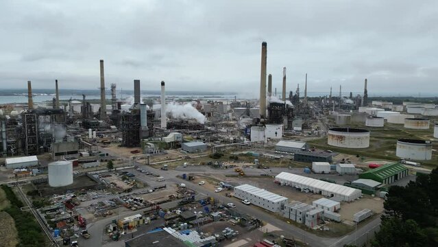 Fawley Oil Refinery&nbsp;Hampshire UK drone,aerial Fawley Oil Refinery&nbsp;Hampshire UK drone,aerial
