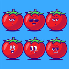vector cartoon emojis of tomato