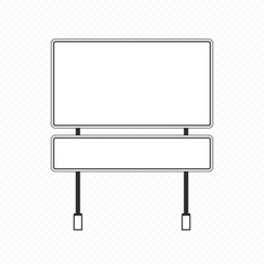 Fototapeta premium Blank road sign. Traffic Road Sign isolated on background. Highway board with place for text. Vector illustration EPS 10.
