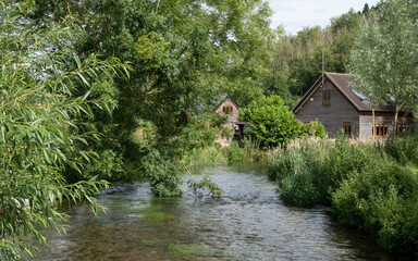 Fototapeta na wymiar Watercress Farm on the River Chess, between Sarratt and Chorleywood, Hertfordshire UK. 