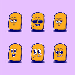 vector cartoon emojis of nugget