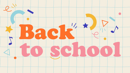Bannière "back to school" avec formes géométriques et abstraites