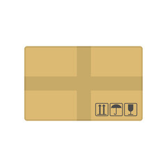 Cardboard box icon. Flat style. Vector EPS 10.