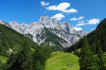 Mühlsturzhörner im Klausbachtal bei Ramsau, Berchtesgadener Land, Oberbayern, Bayern, Deutschland