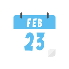 February 23th calendar icon on transparent background