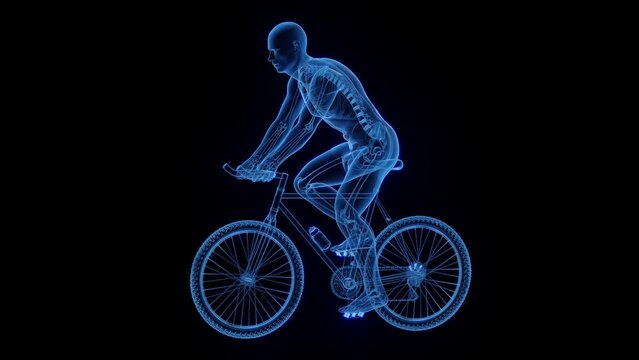 Animation of a man cycling
