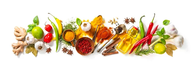  Herbs and spices on white background © Alexander Raths