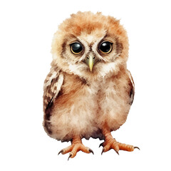 owl in watercolor style illustration, generative AI