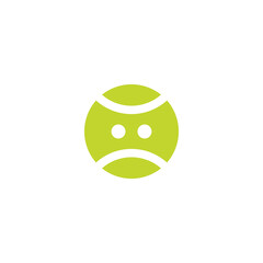 Angry Ball tennis Logo Design. Tennis Ball Icon