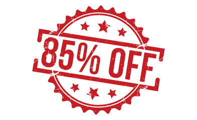85% Off stamp red rubber stamp on white background. 85% Off stamp sign. 85% Off stamp.