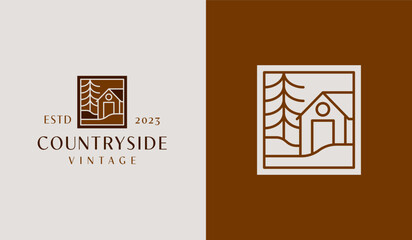 Countryside Barn Logo Template. Universal creative premium symbol. Vector illustration. Creative Minimal design template. Symbol for Corporate Business Identity