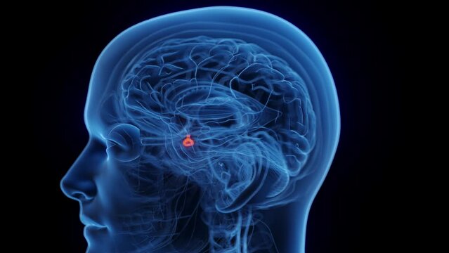 Animation of a man's pituitary gland