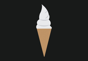 Ice cream cone icon isolated. Modern sweet vanilla desert sign. Trendy vector chocolate cram symbol for web site design, button to mobile app. Logo ice cream illustration.